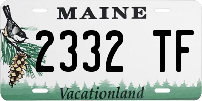 ME license plate 2332TF