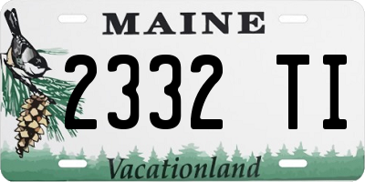 ME license plate 2332TI