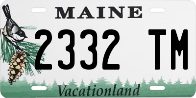 ME license plate 2332TM