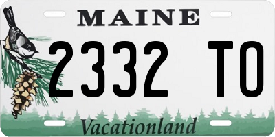 ME license plate 2332TO