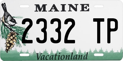 ME license plate 2332TP