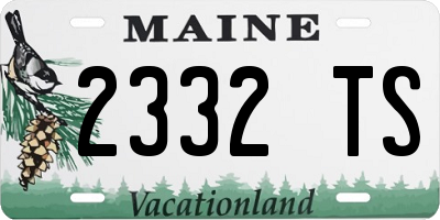 ME license plate 2332TS