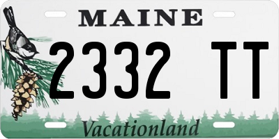 ME license plate 2332TT
