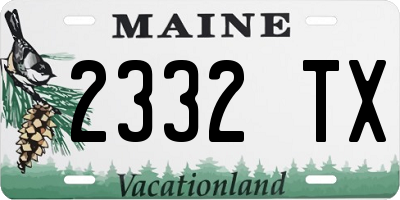 ME license plate 2332TX