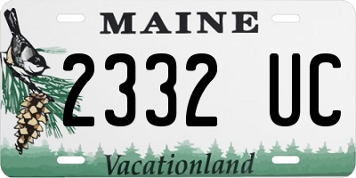 ME license plate 2332UC