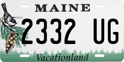 ME license plate 2332UG