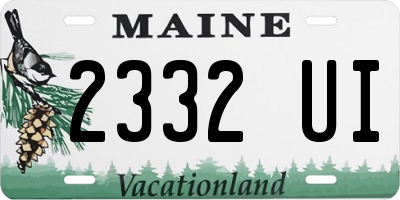 ME license plate 2332UI