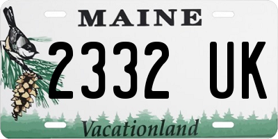 ME license plate 2332UK