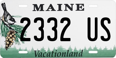 ME license plate 2332US