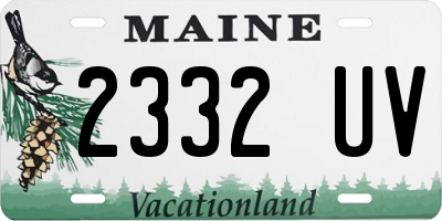 ME license plate 2332UV