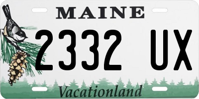 ME license plate 2332UX
