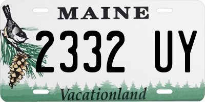 ME license plate 2332UY