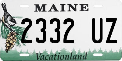 ME license plate 2332UZ