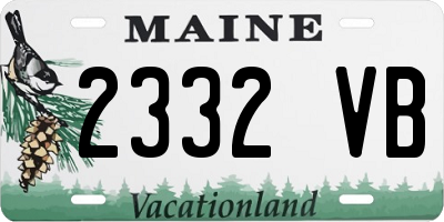 ME license plate 2332VB
