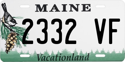 ME license plate 2332VF