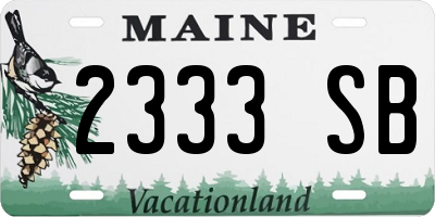 ME license plate 2333SB