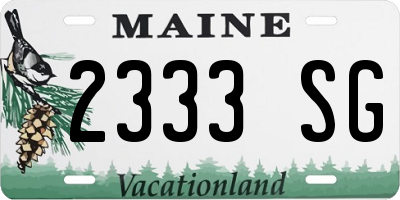 ME license plate 2333SG