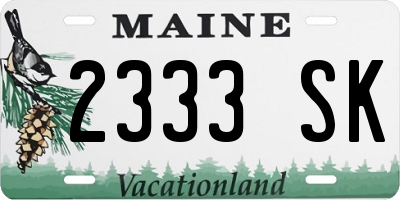 ME license plate 2333SK