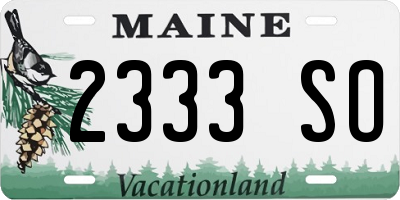 ME license plate 2333SO