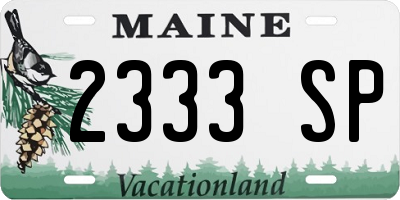 ME license plate 2333SP