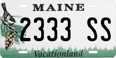ME license plate 2333SS