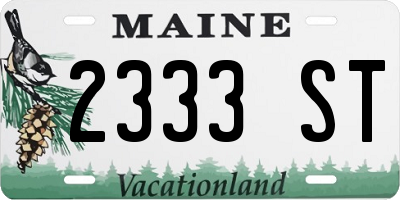 ME license plate 2333ST