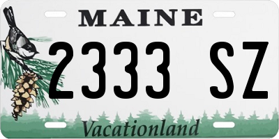 ME license plate 2333SZ