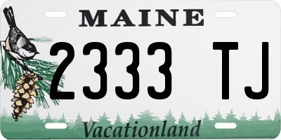 ME license plate 2333TJ