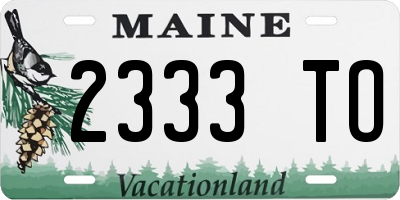 ME license plate 2333TO