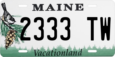 ME license plate 2333TW