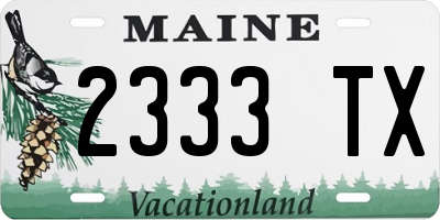 ME license plate 2333TX