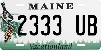 ME license plate 2333UB