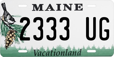 ME license plate 2333UG