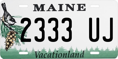 ME license plate 2333UJ