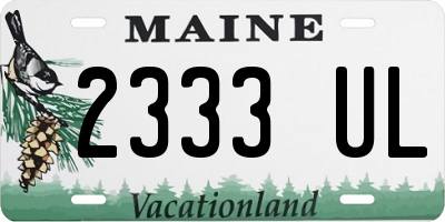 ME license plate 2333UL