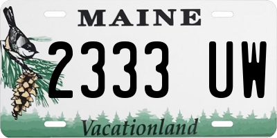 ME license plate 2333UW