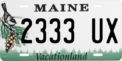 ME license plate 2333UX