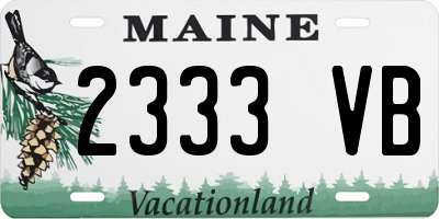 ME license plate 2333VB