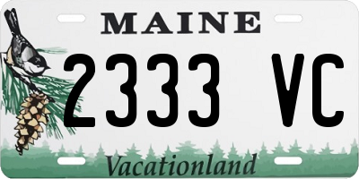 ME license plate 2333VC