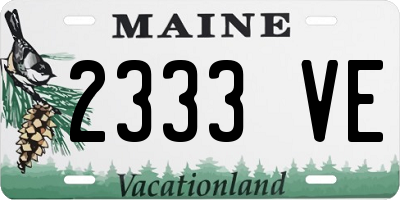 ME license plate 2333VE