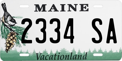 ME license plate 2334SA