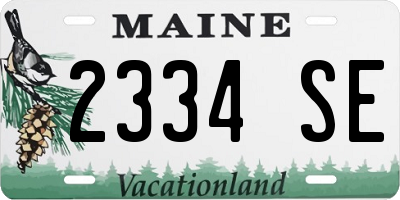 ME license plate 2334SE