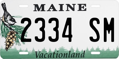 ME license plate 2334SM