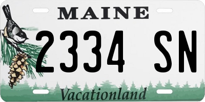 ME license plate 2334SN