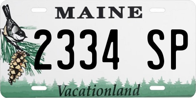 ME license plate 2334SP