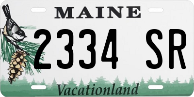ME license plate 2334SR