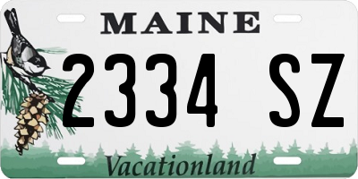 ME license plate 2334SZ