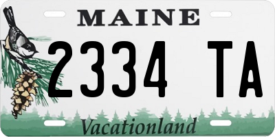 ME license plate 2334TA