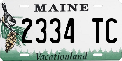 ME license plate 2334TC