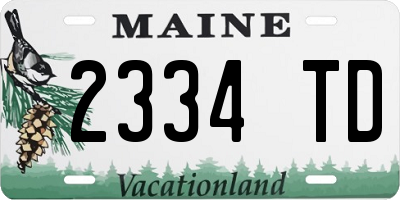 ME license plate 2334TD